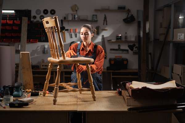 sanding wood chair for painting