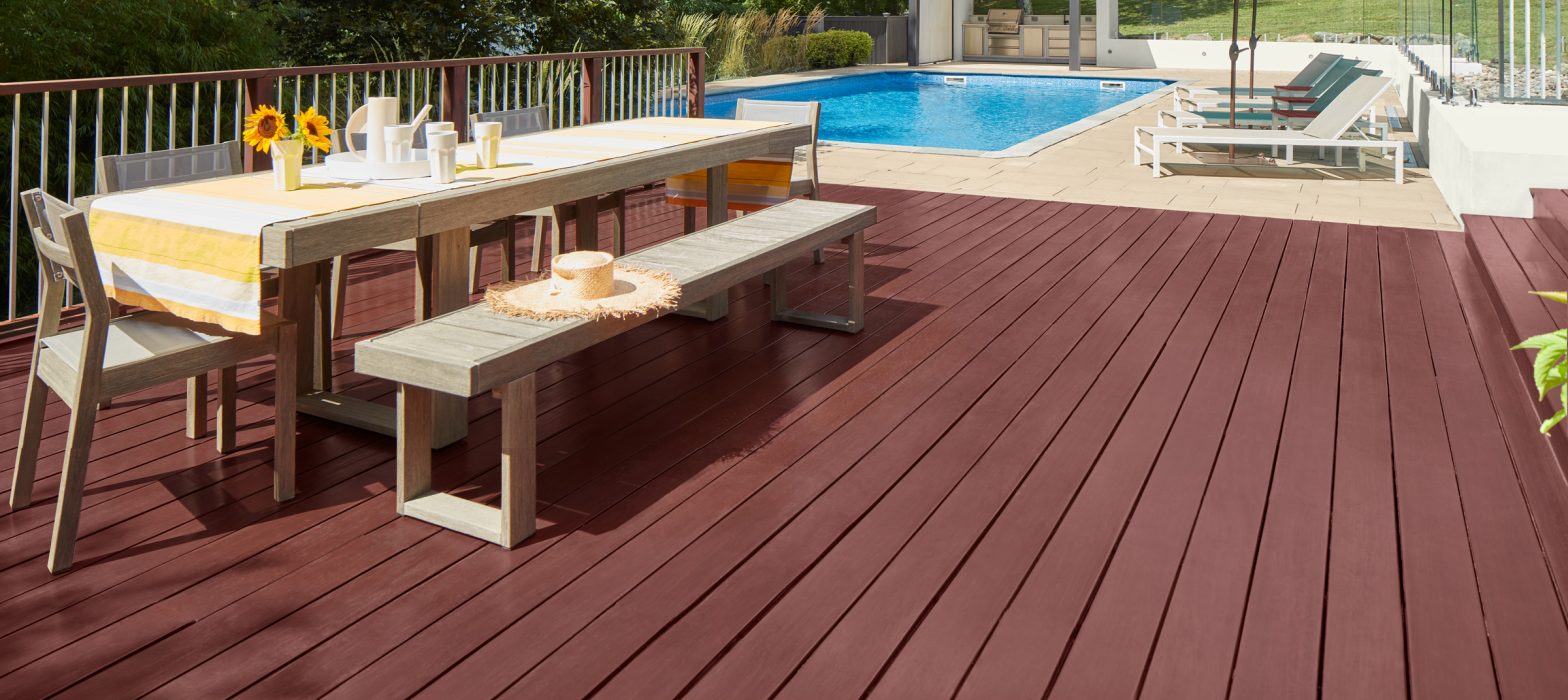 Wood Deck Paint by pool